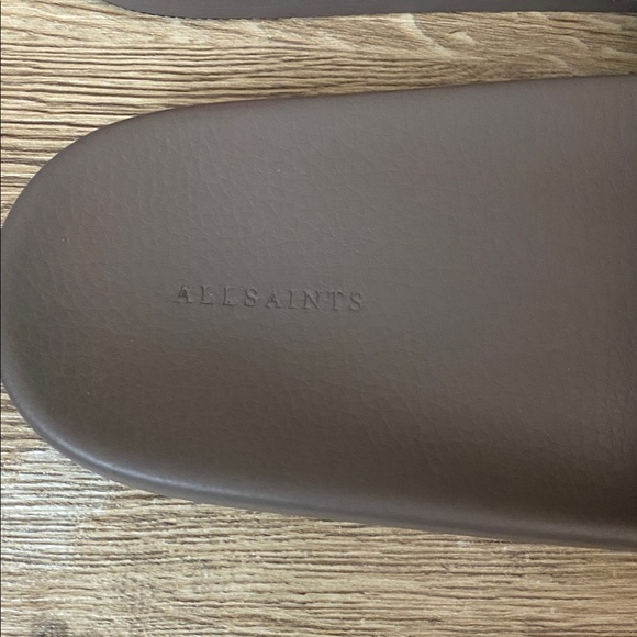 All Saints Taupe Suede Leather Karli Slide Sandals 40 - Picture 9 of 15